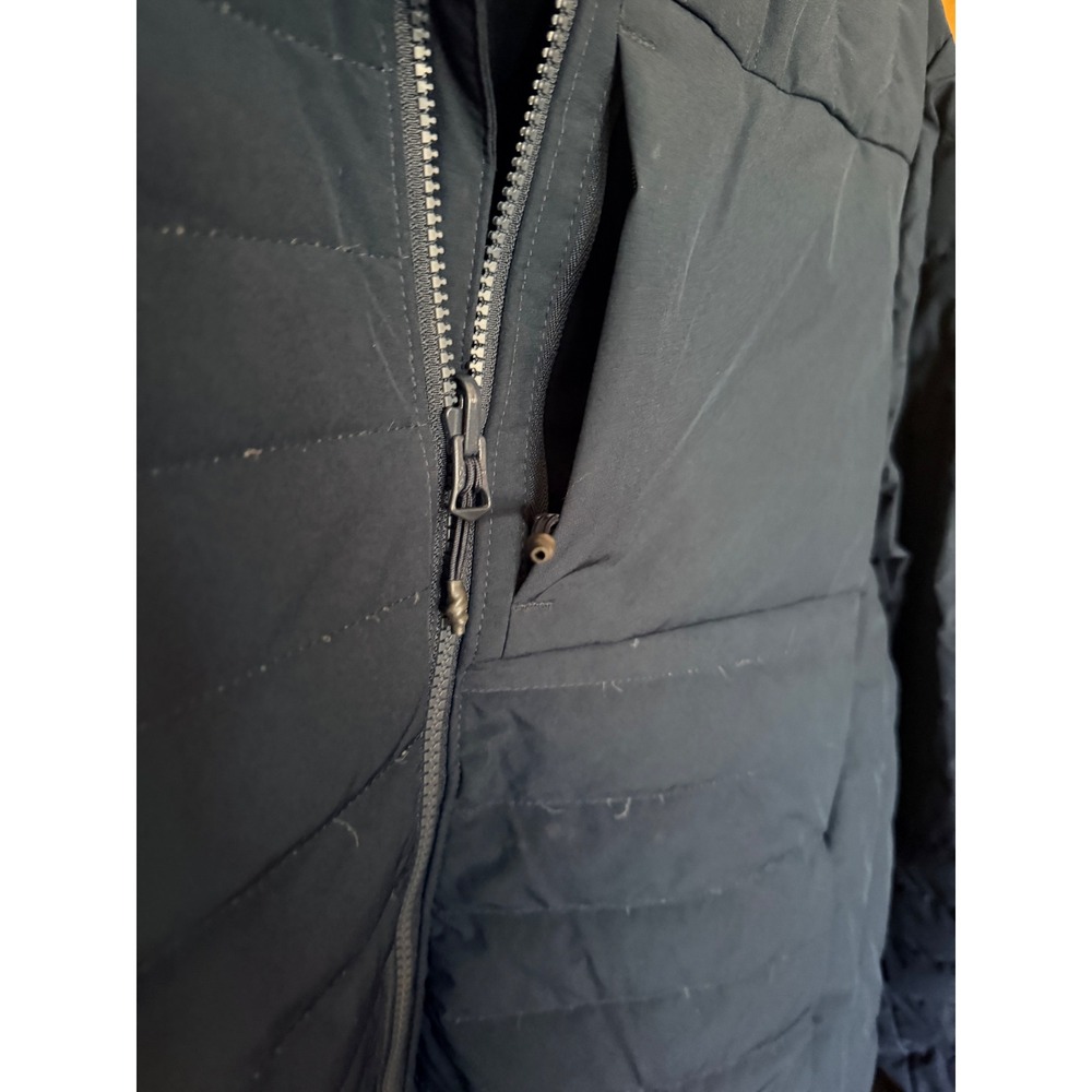 Lands End Mens Navy Blue Quilted Puffer Jacket Full Zip Stand Collar Size M38-40 - Picture 3 of 4